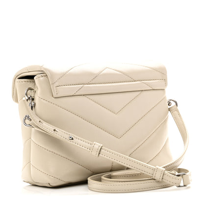 Saint Laurent Calfskin Y Quilted Monogram Toy Loulou Crossbody Bag Blanc Vintage 3 of 11