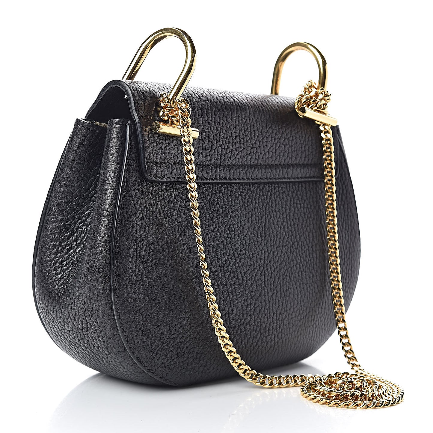 Grained Lambskin Mini Drew Shoulder Bag Black