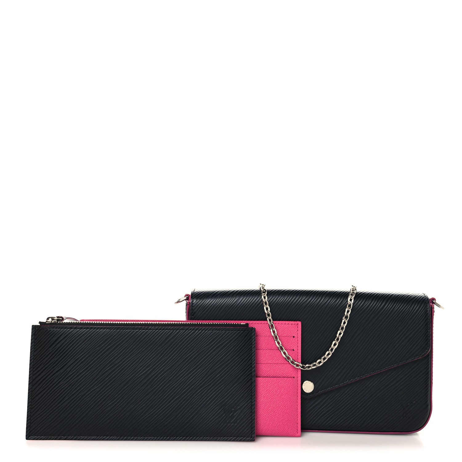 Louis Vuitton Epi Pochette Felicie Black Hot Pink 2 of 10