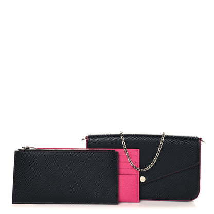 Louis Vuitton Epi Pochette Felicie Black Hot Pink 2 of 10