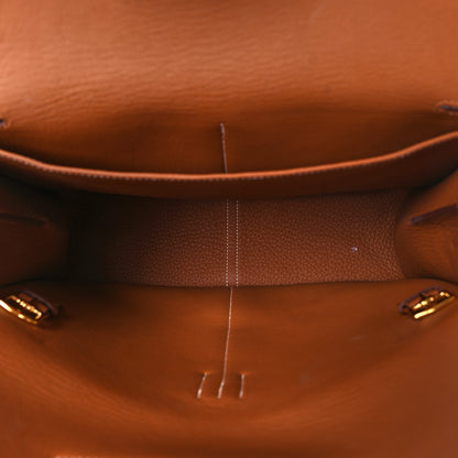 Hermes Taurillon Clemence Halzan 31 Gold 5 of 10