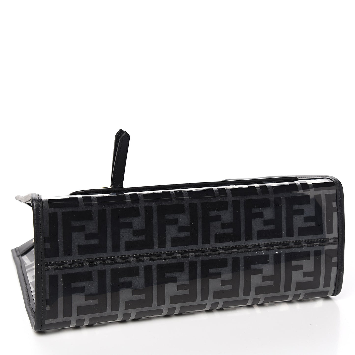 TPU FF Vitello Century Plexiglass Small Runaway Shopper Tote Black