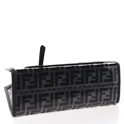 Fendi TPU FF Vitello Century Plexiglass Small Runaway Shopper Tote Black 3 of 8