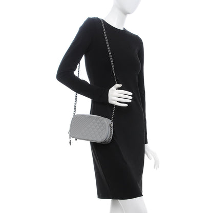 Chanel Lambskin Quilted Small Coco Boy Camera Case Grey 2 of 8