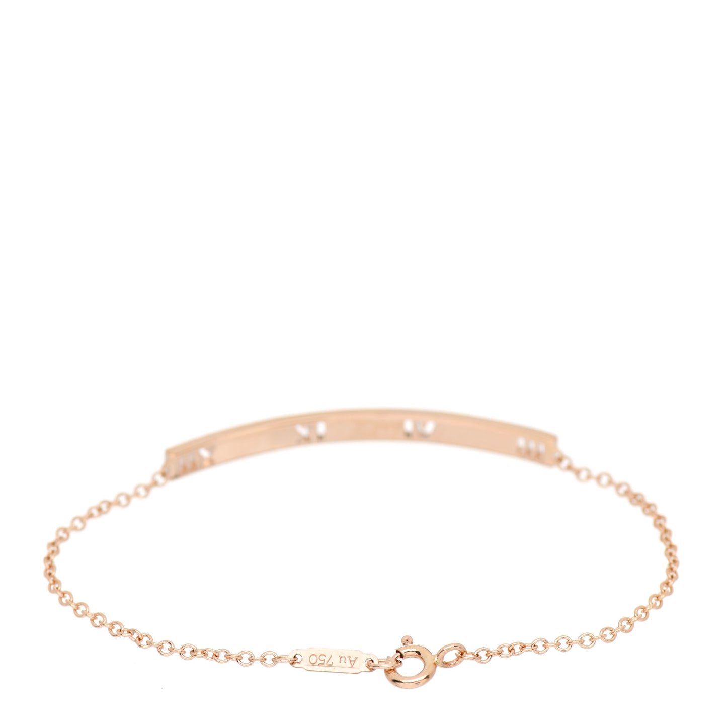 18K Rose Gold Diamond Atlas Bar Pierced Bracelet