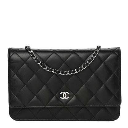 Chanel Lambskin Quilted Wallet On Chain WOC Black 1 of 31