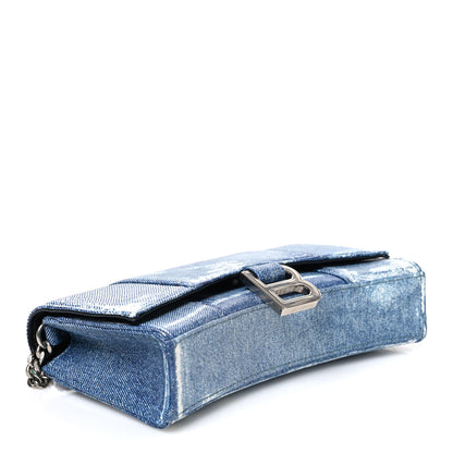 Balenciaga Nappa Denim Printed Hourglass Chain Bag Denim Blue 4 of 9