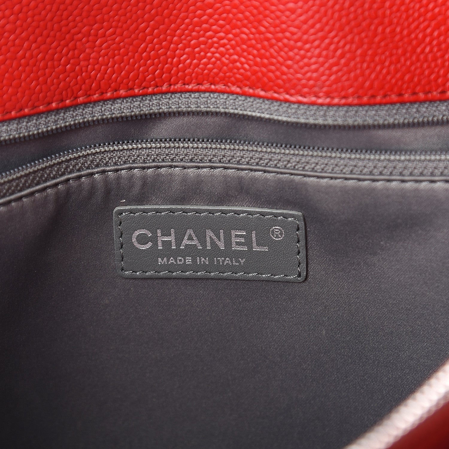 Chanel Caviar Quilted Grand Shopping Tote GST Red 5 of 9