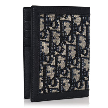 Christian Dior Calfskin Oblique Passport Holder Blue 3 of 8