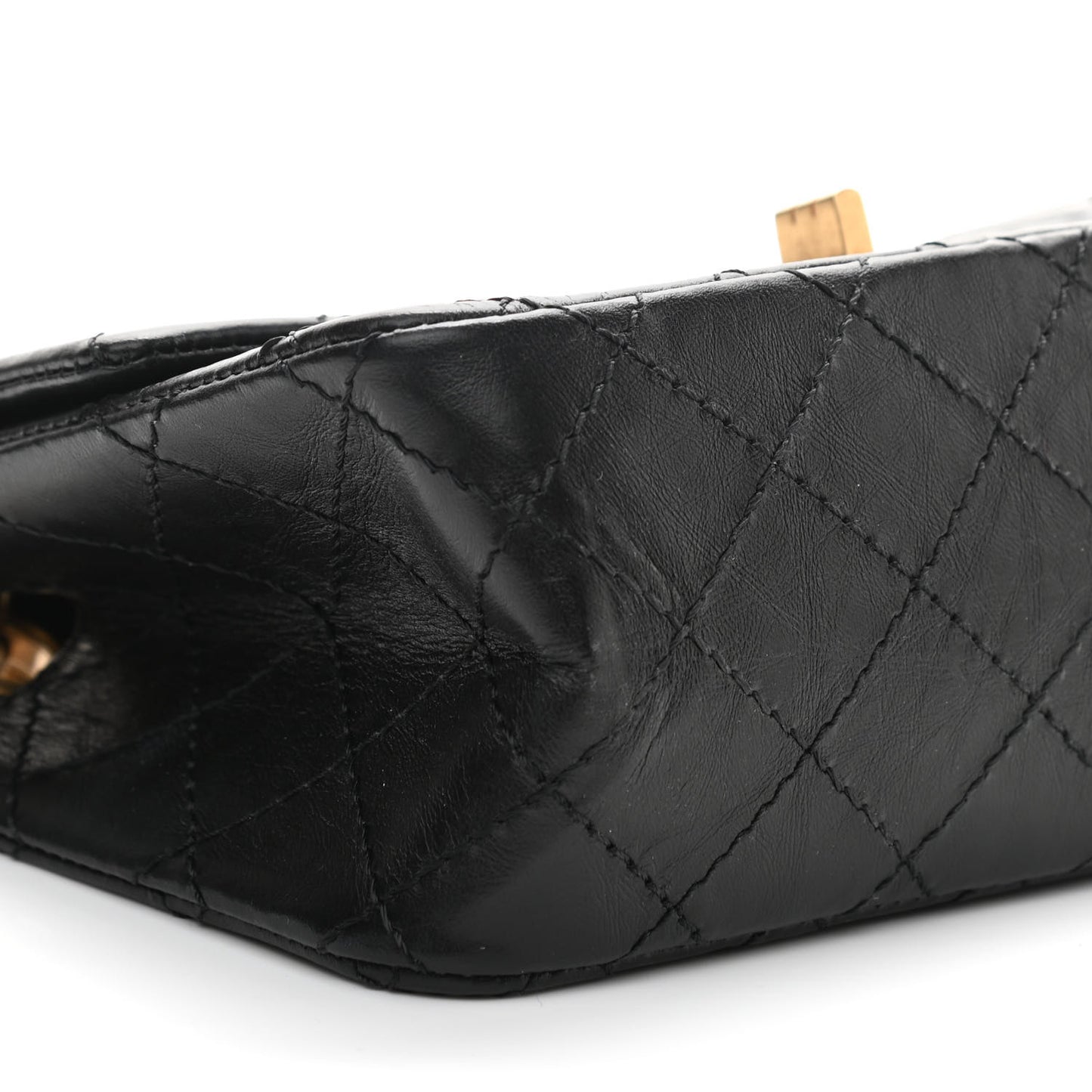 Aged Calfskin Quilted 2.55 Reissue Mini Flap Black