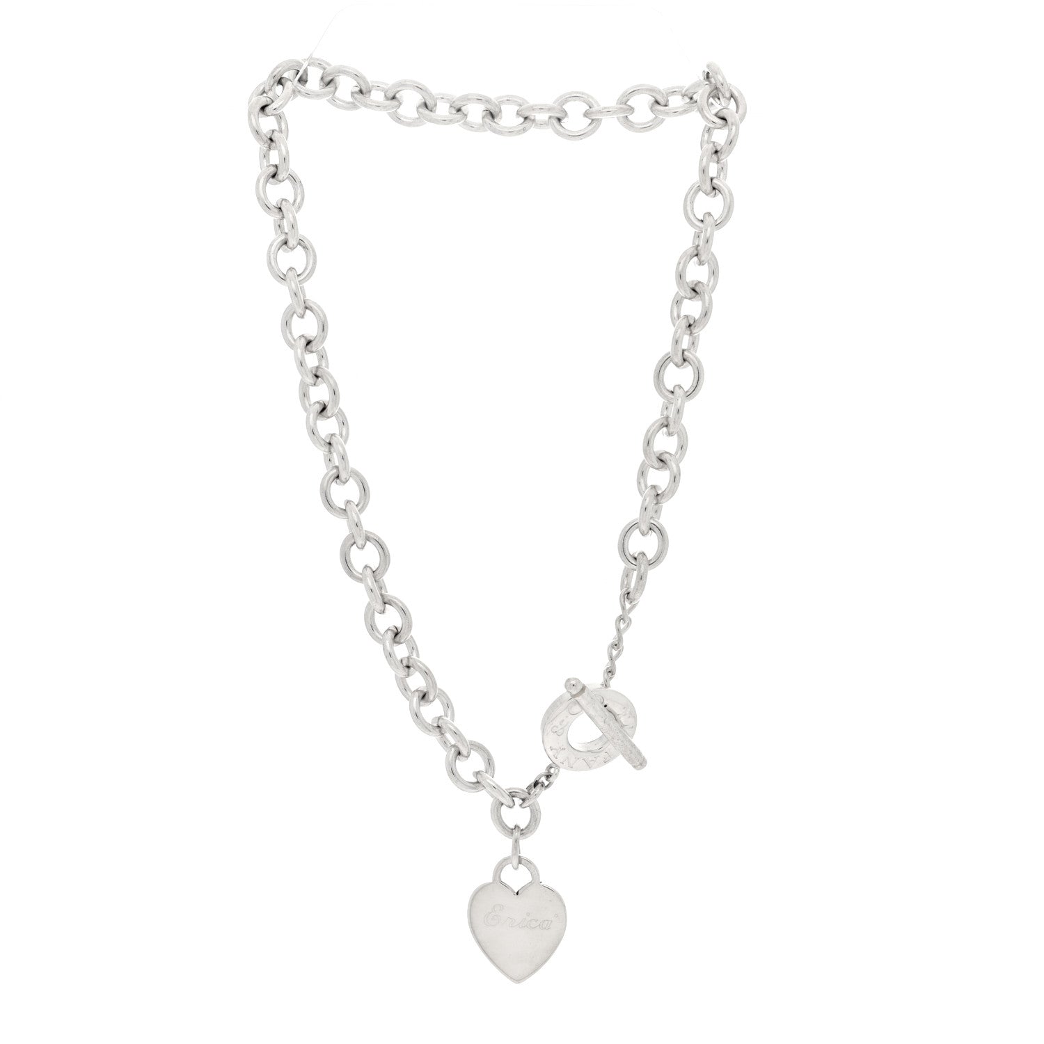 Tiffany Sterling Silver Heart Tag Toggle Necklace 3 of 4