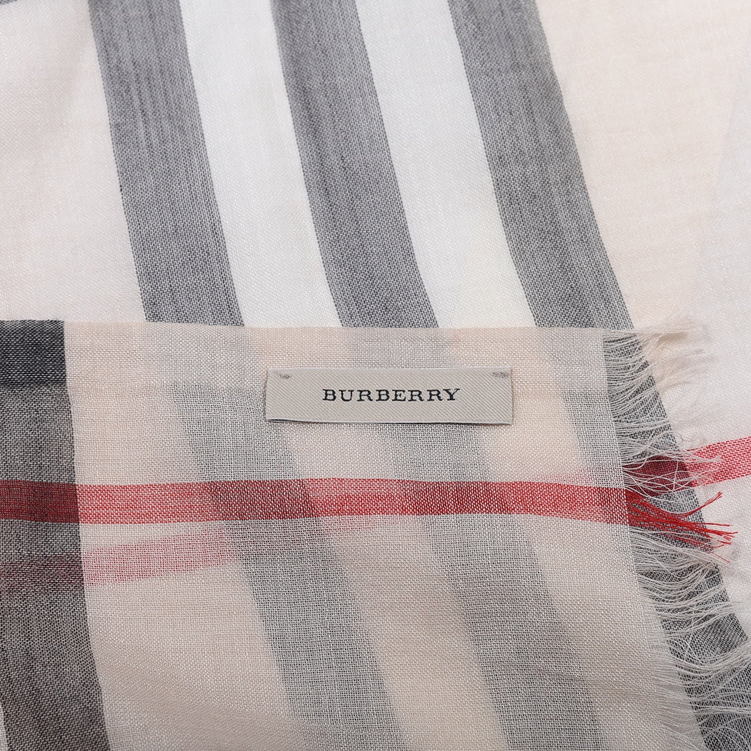 Burberry Wool Silk Gauze Giant Check Scarf Stone Check Stone 5 of 5