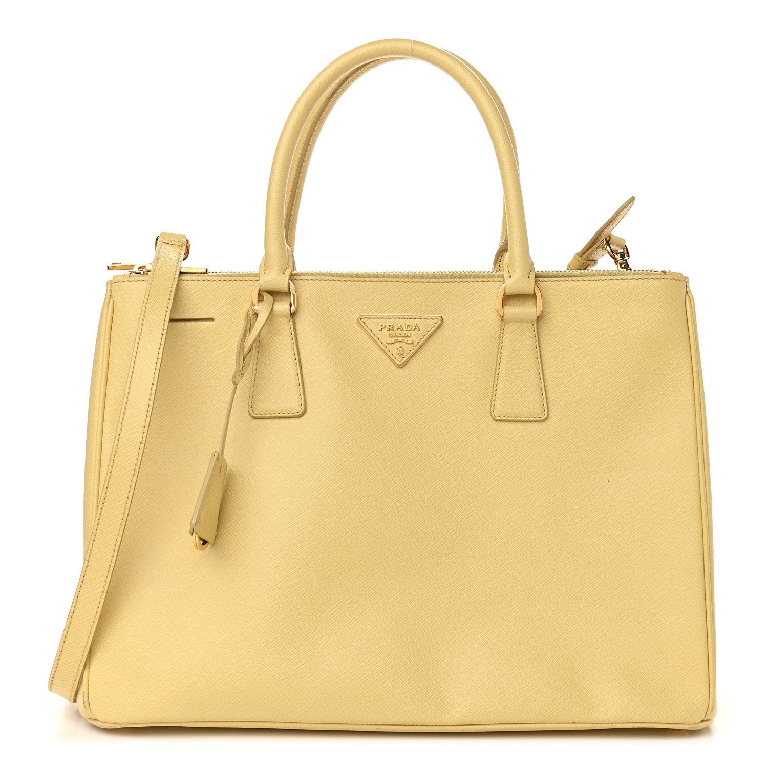 Prada Saffiano Small Galleria Double Zip Tote Ginestra 1 of 12