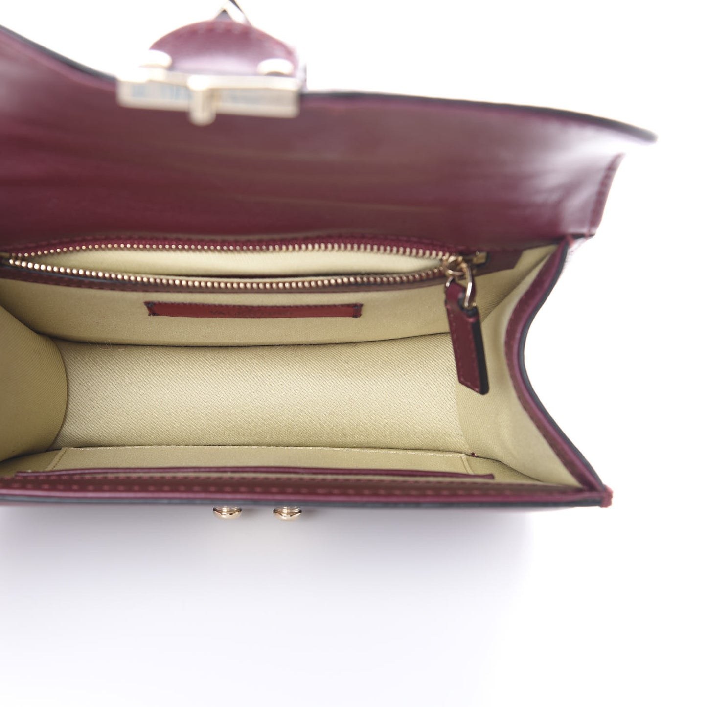 Vitello Small Glam Lock Rockstud Flap Rubin