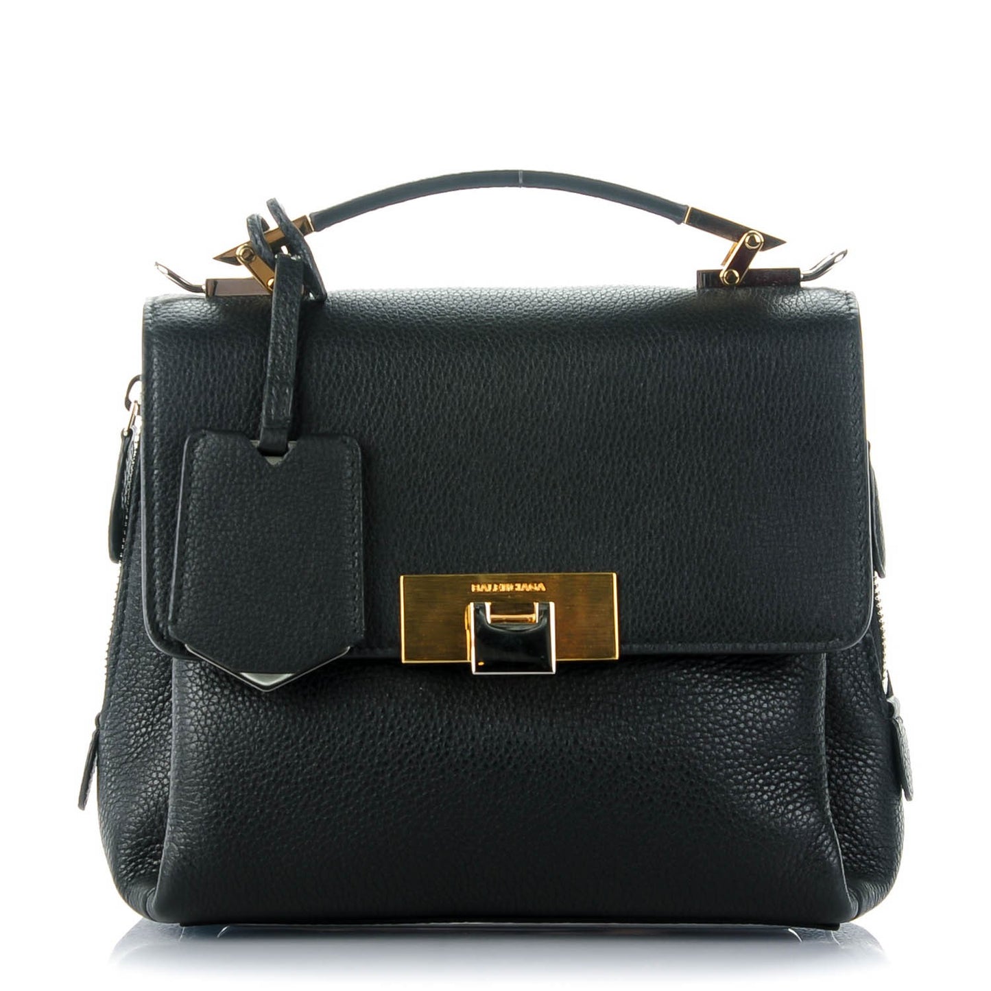 Grained Calfskin Le Dix Mini Soft Cartable Crossbody Black