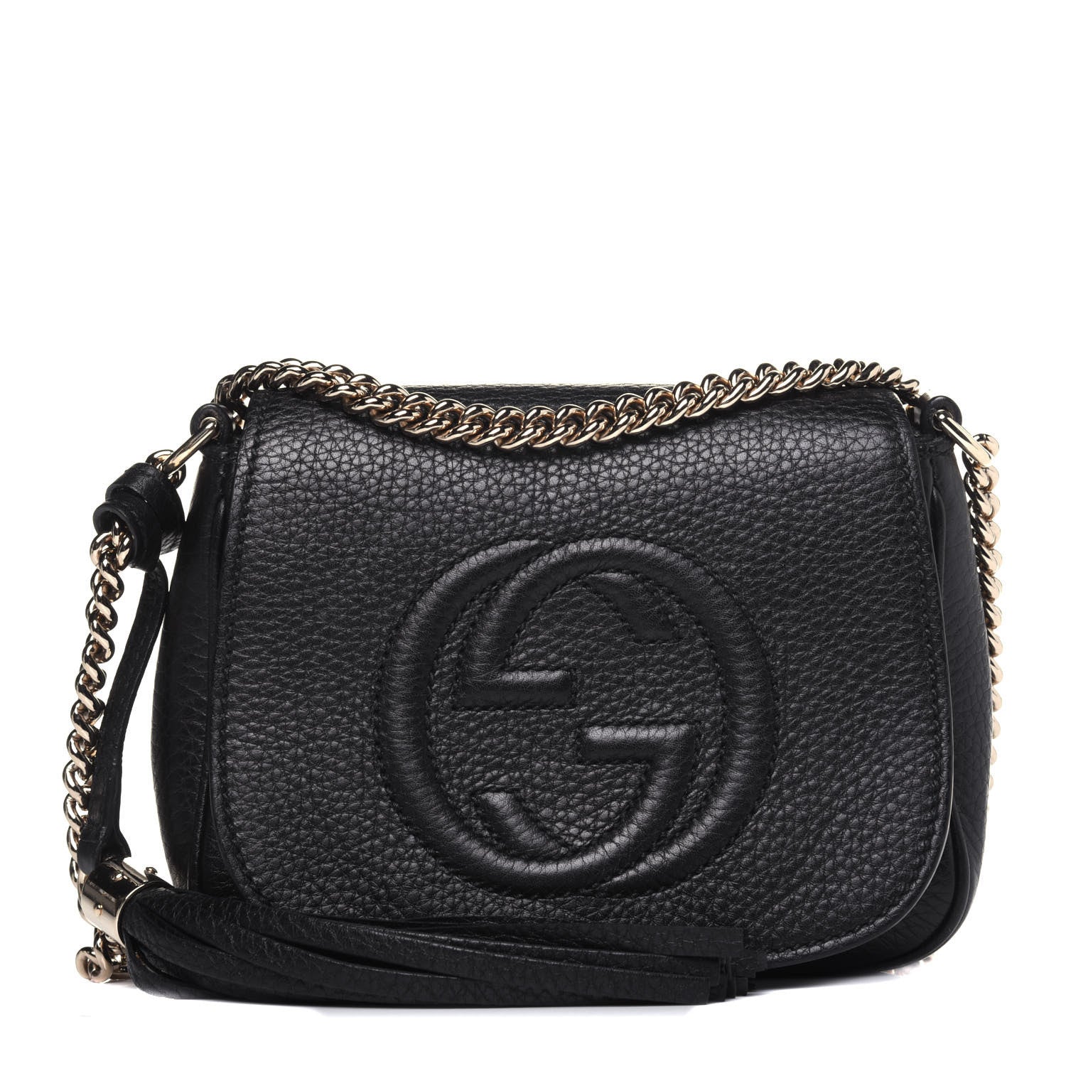 Gucci Pebbled Calfskin Small Soho Flap Crossbody Black 1 of 15