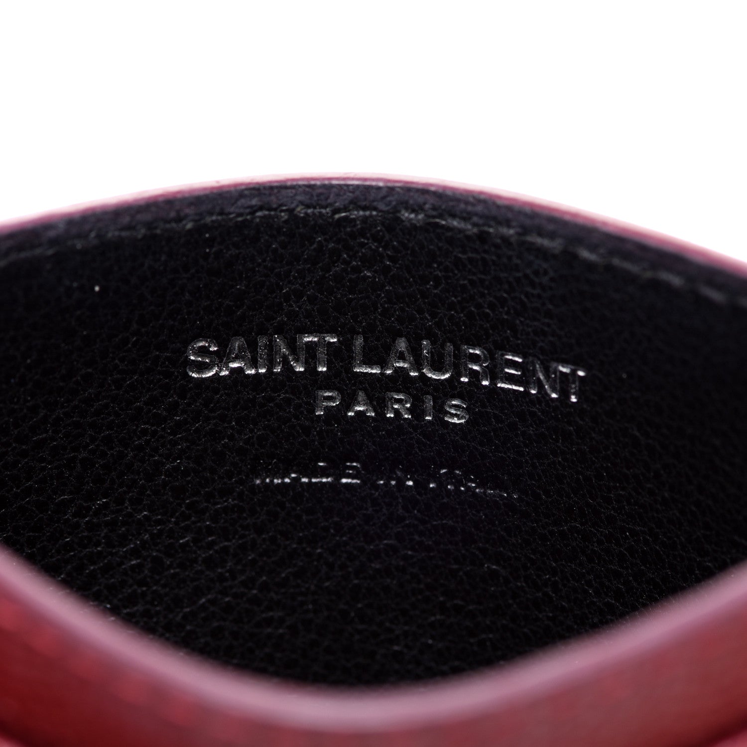 Saint Laurent Grain De Poudre Matelasse Chevron Monogram Credit Card Case Palissandre 6 of 13