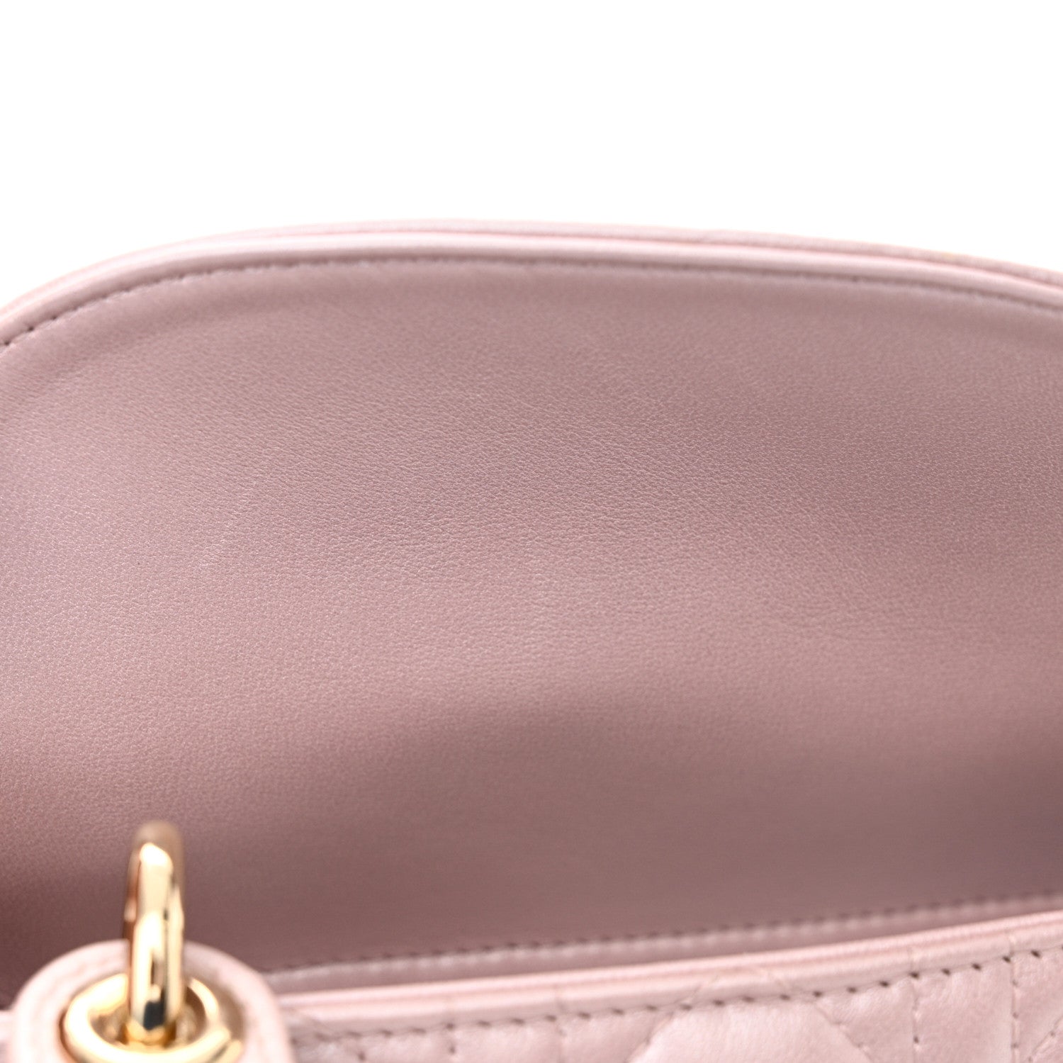 Christian Dior Metallic Lambskin Cannage Mini Lady Dior Lotus 10 of 12