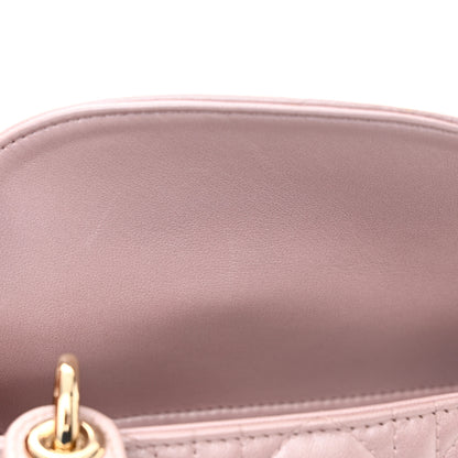 Christian Dior Metallic Lambskin Cannage Mini Lady Dior Lotus 10 of 12
