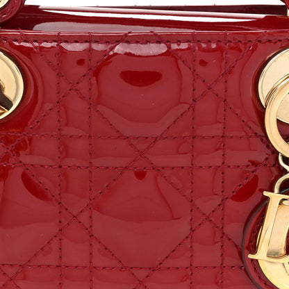 Christian Dior Patent Cannage Mini Lady Dior Red 8 of 12
