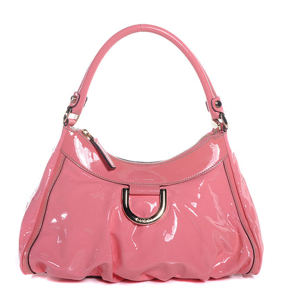 Gucci Patent Medium D Gold Ring Hobo Pink 1 of 7