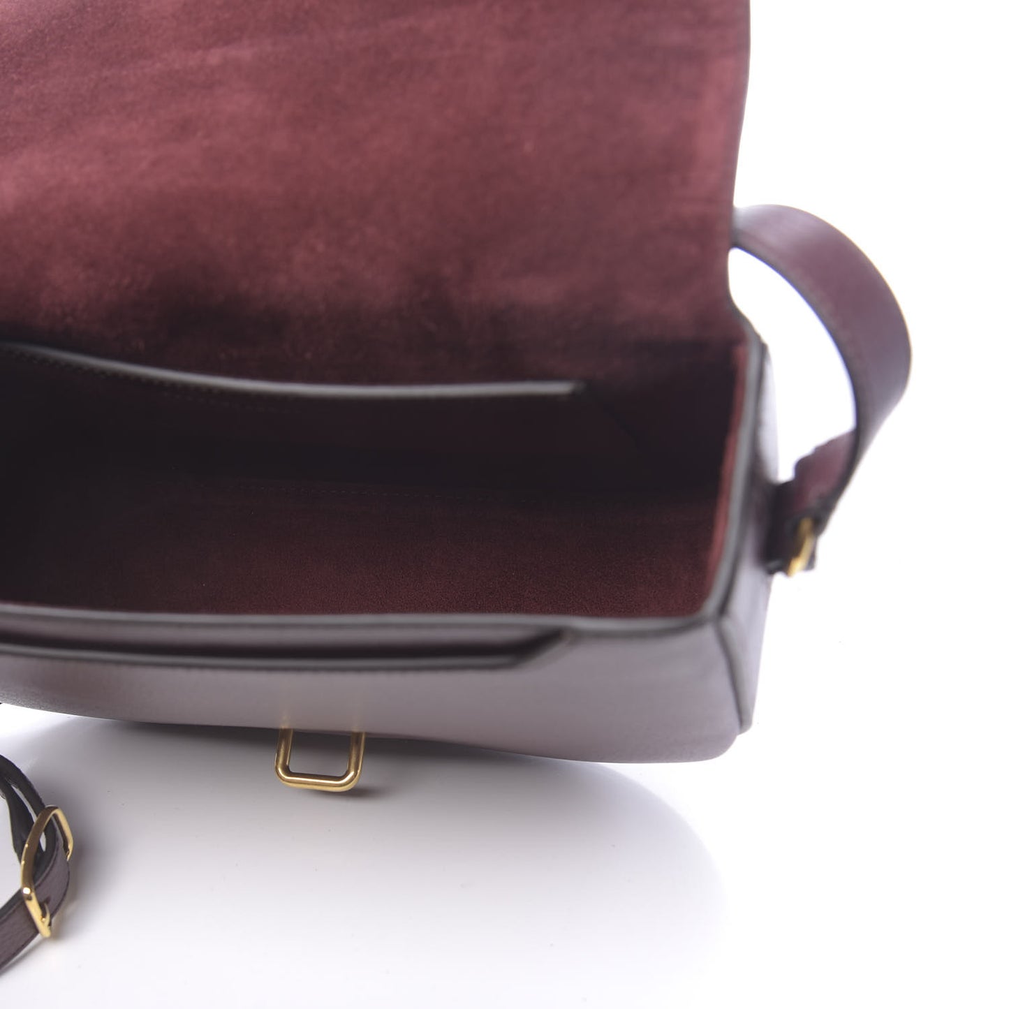 Textured Goatskin Calfskin Tenby Shoulder Bag Burgundy