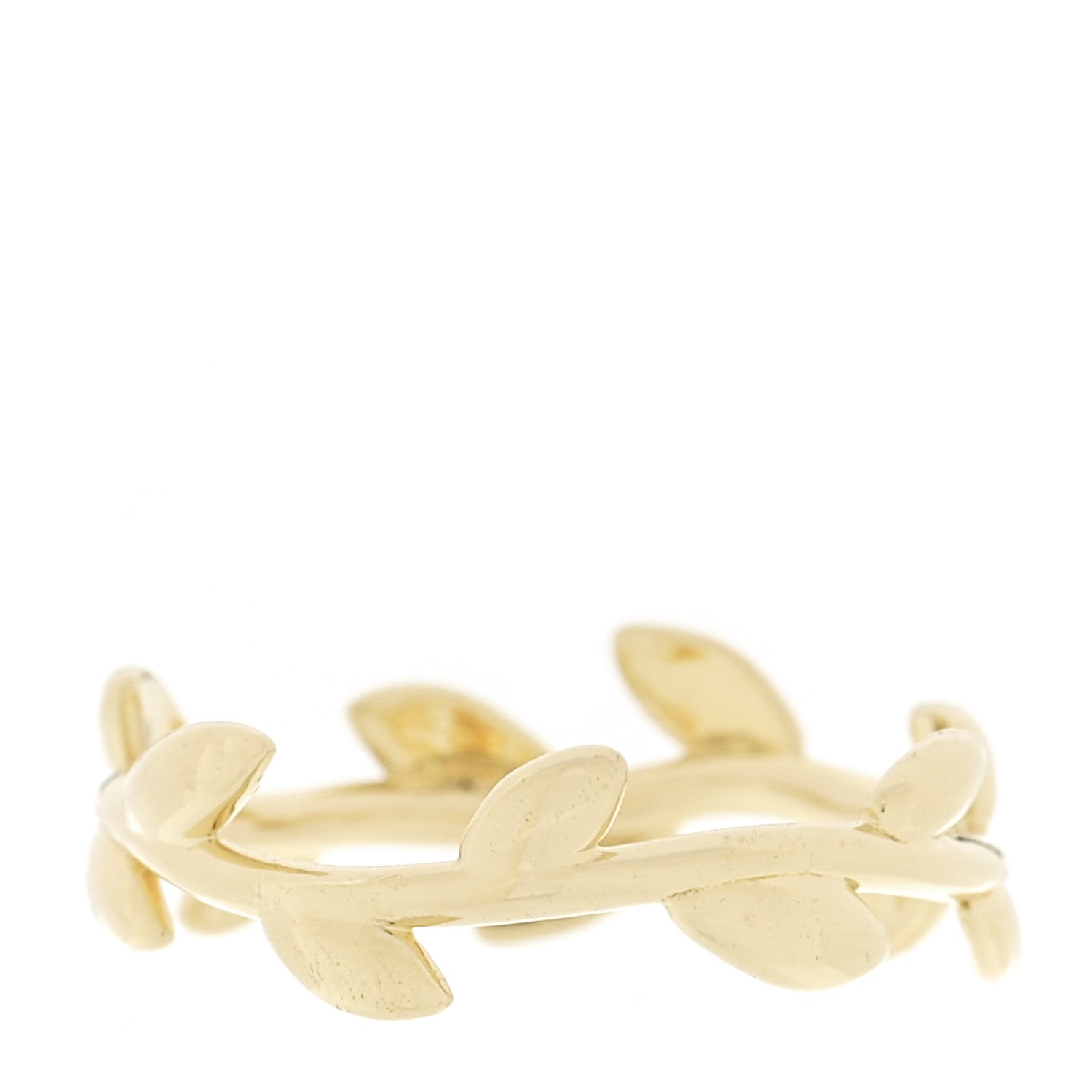 Tiffany 18K Yellow Gold Narrow Paloma Picasso Olive Leaf Band Ring 52 6 3 of 4