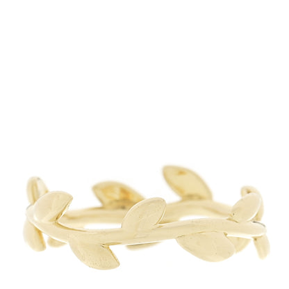 Tiffany 18K Yellow Gold Narrow Paloma Picasso Olive Leaf Band Ring 52 6 3 of 4