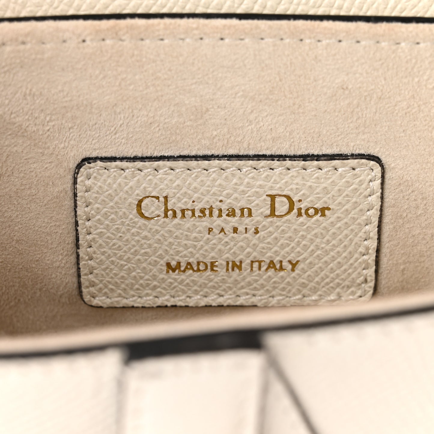 Grained Calfskin Mini Saddle Bag White
