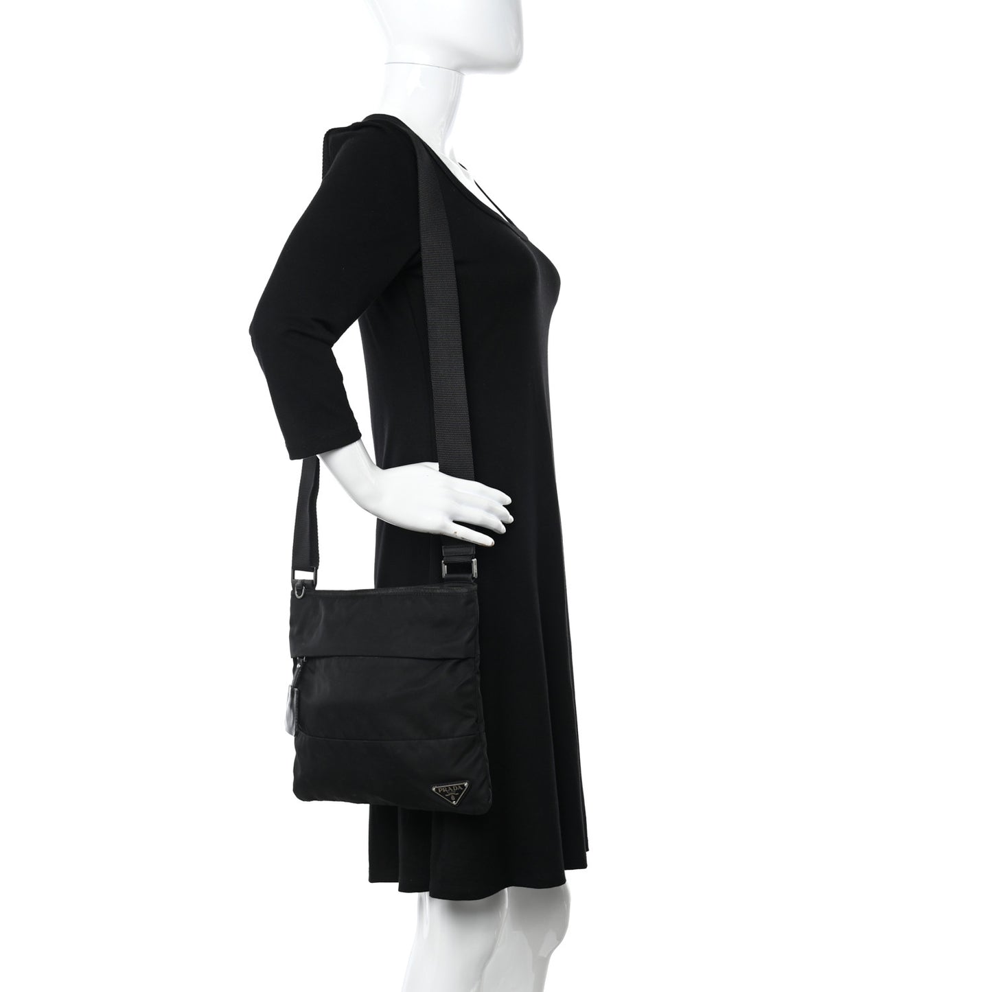 Tessuto Nylon Vela Messenger Bag Black