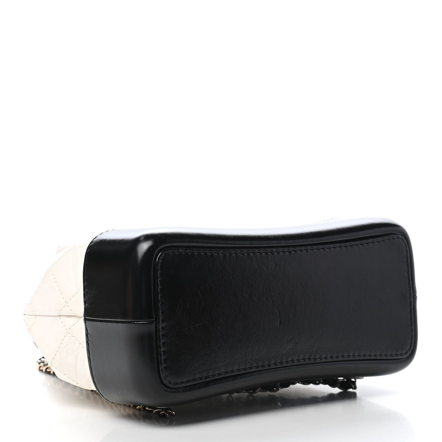 Aged Calfskin Quilted Small Gabrielle Backpack Black White