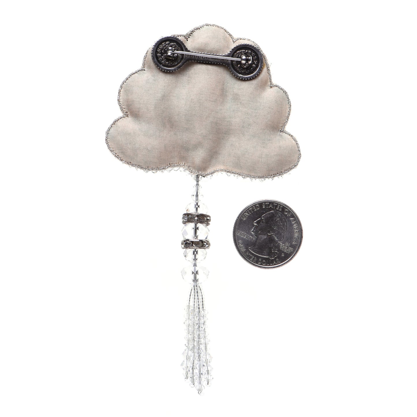 Crystal Shell Brooch Silver