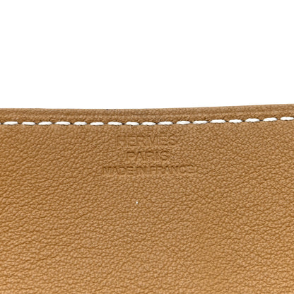 Hermes Taurillon Mises et Relances H Evelyne Pencil Case Kraft Bleu Regate 4 of 6