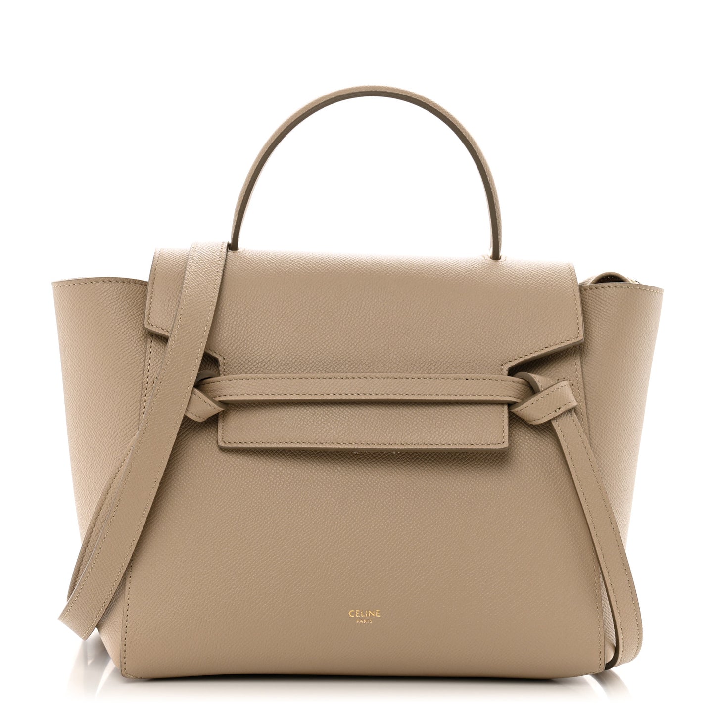 Grained Calfskin Micro Belt Bag Light Taupe
