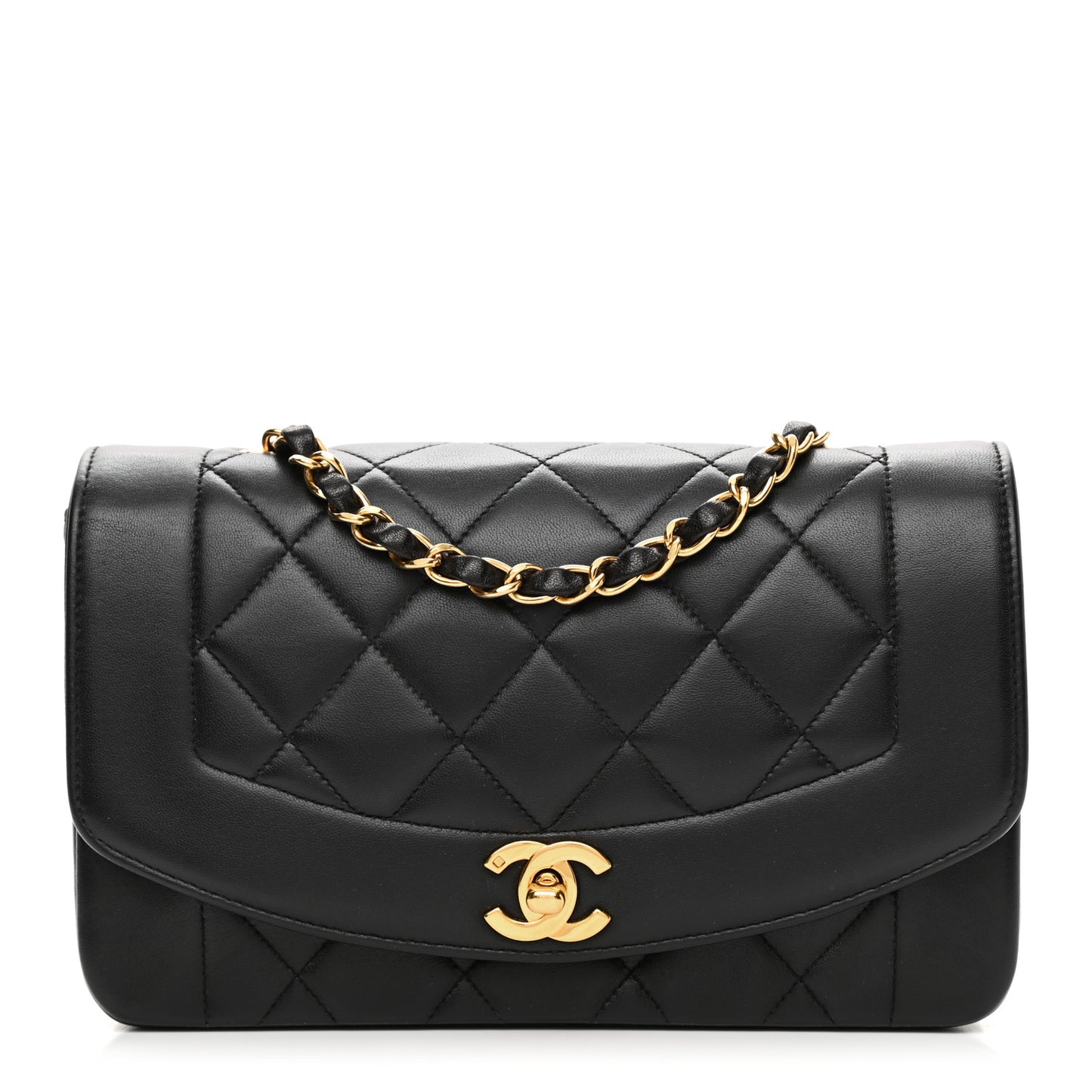 Lambskin Quilted Small Single Flap Black