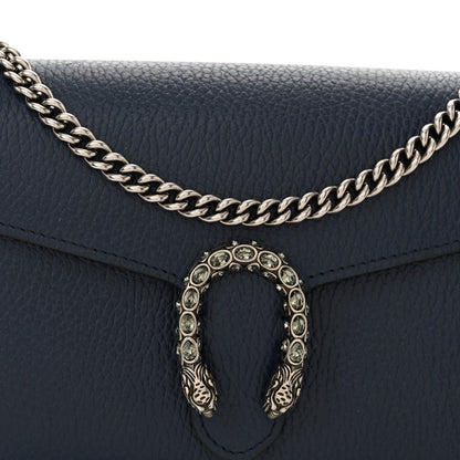 Gucci Dollar Calfskin Crystal Mini Dionysus Chain Wallet Blue Agata Black Diamond 8 of 11
