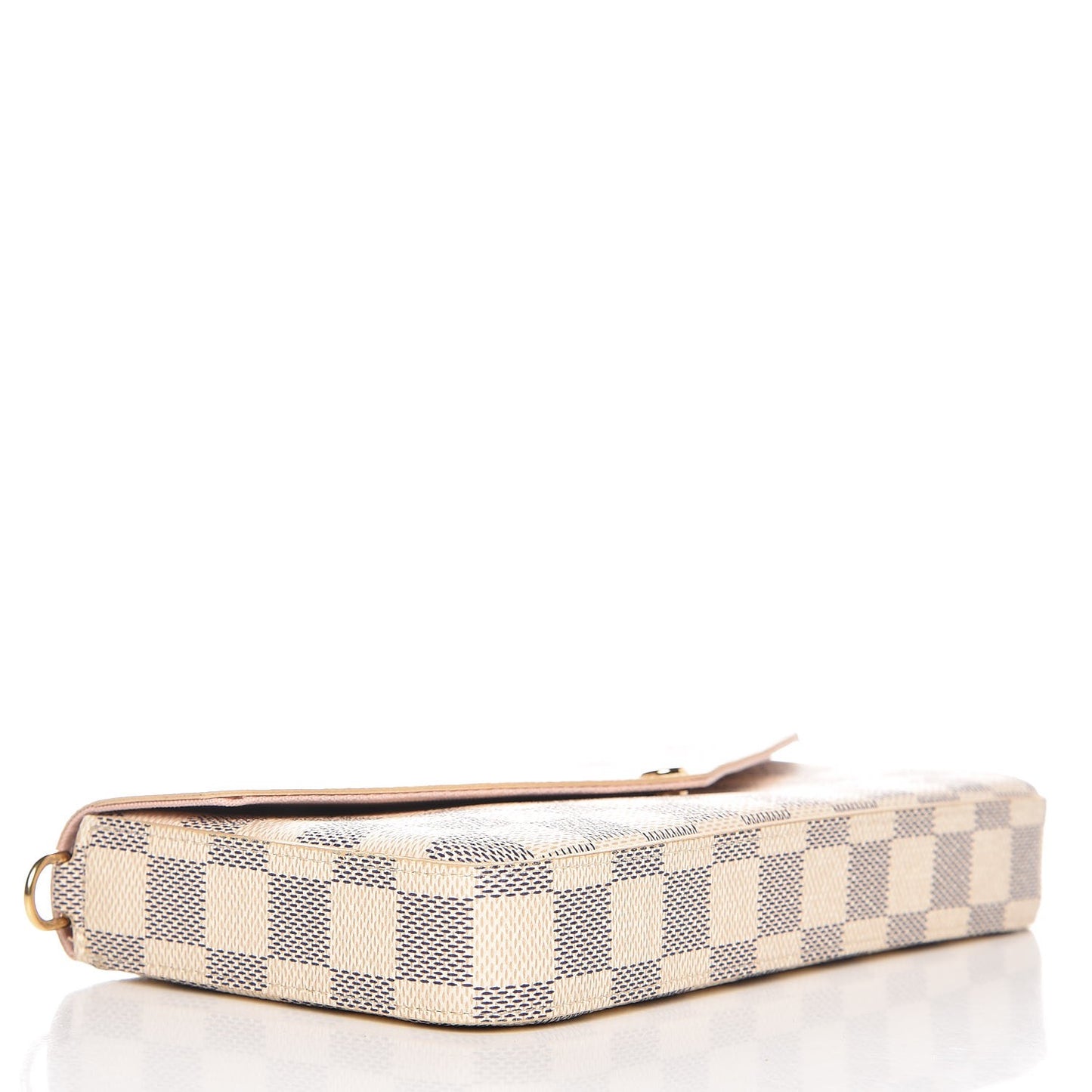 Damier Azur Pochette Felicie Chain Wallet Rose Ballerine