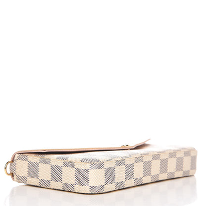 Louis Vuitton Damier Azur Pochette Felicie Chain Wallet Rose Ballerine 4 of 10