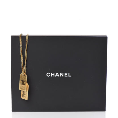 Chanel ID Dog Tag Charm Necklace Gold 6 of 6