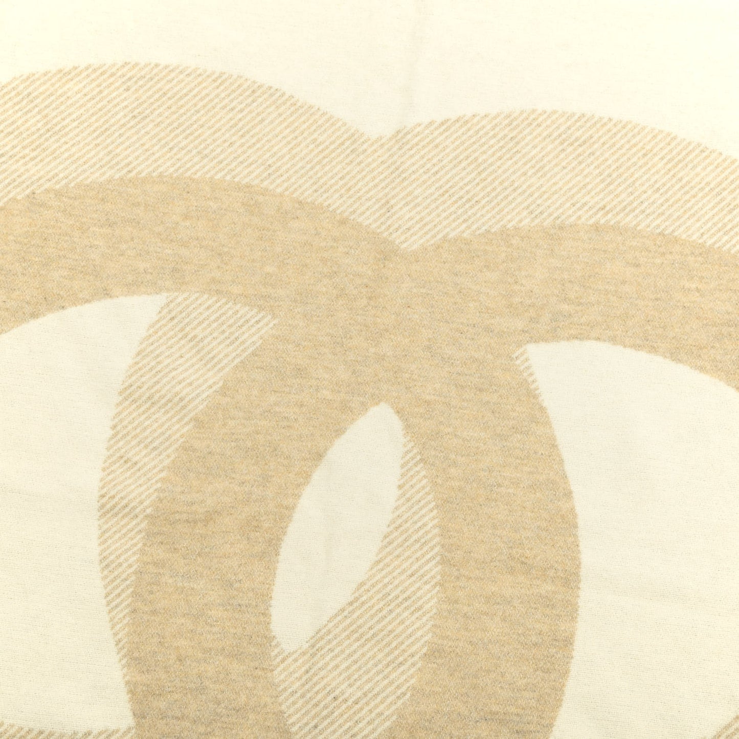 Wool Cashmere CC Throw Blanket Beige