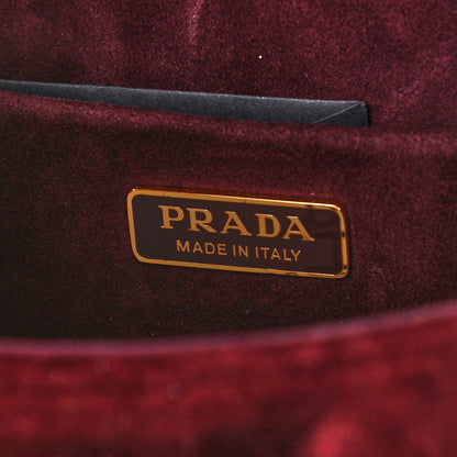 Prada Velvet Bi-Color Chain Crossbody Bag Red 6 of 11