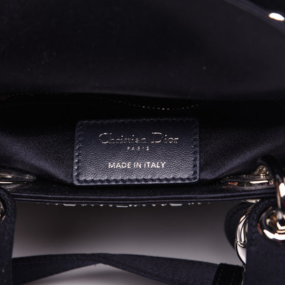Christian Dior Satin Crystal Cannage Mini Lady Dior Navy 8 of 12