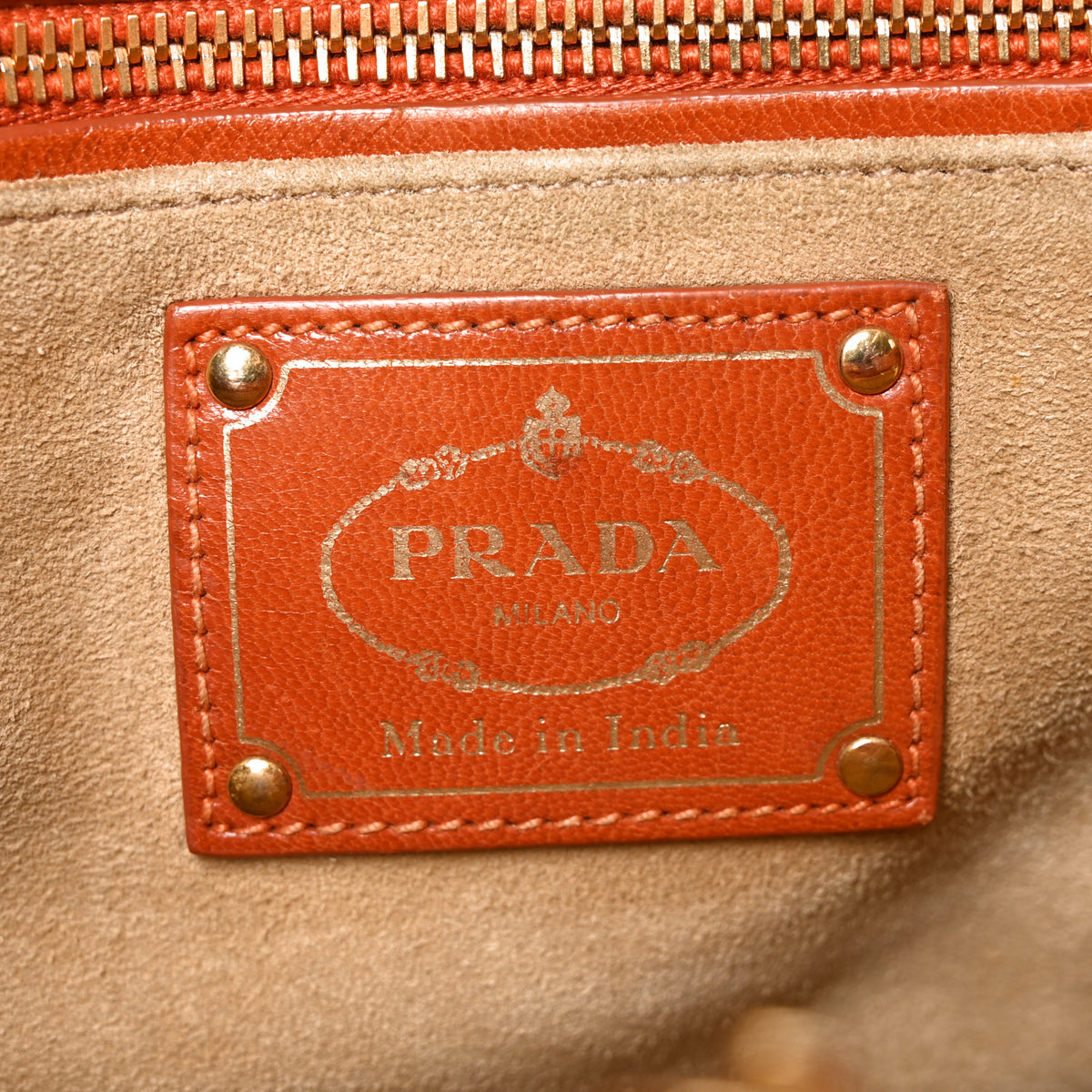 Goatskin Woven Small Tote Cognac