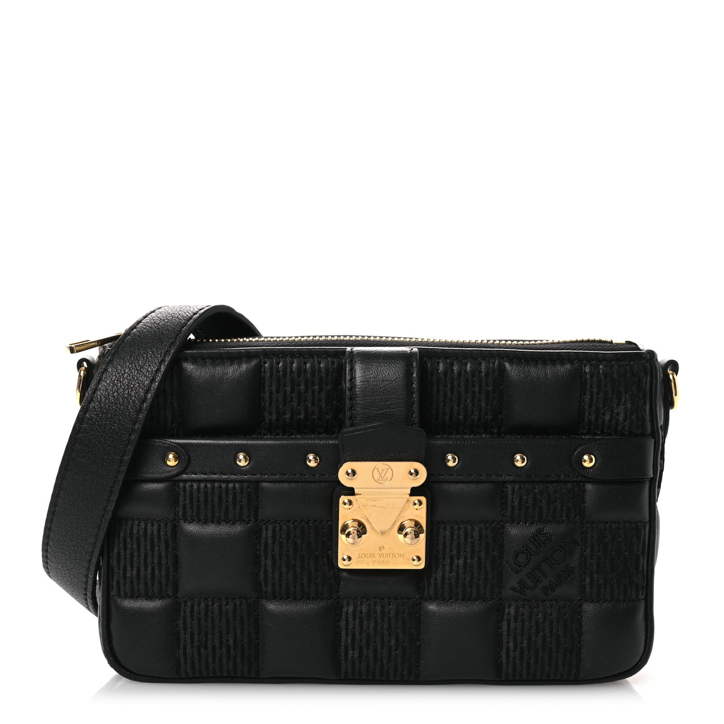 Damier Quilt Lambskin Troca Pochette Black