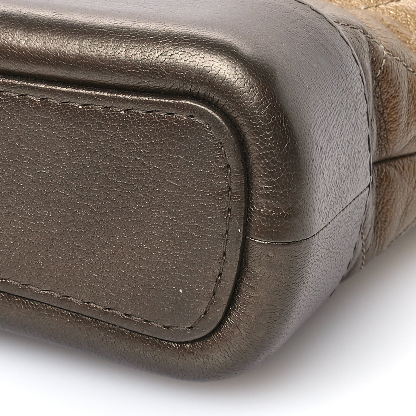 Metallic Goatskin Quilted Small Gabrielle Hobo Gold Bronze