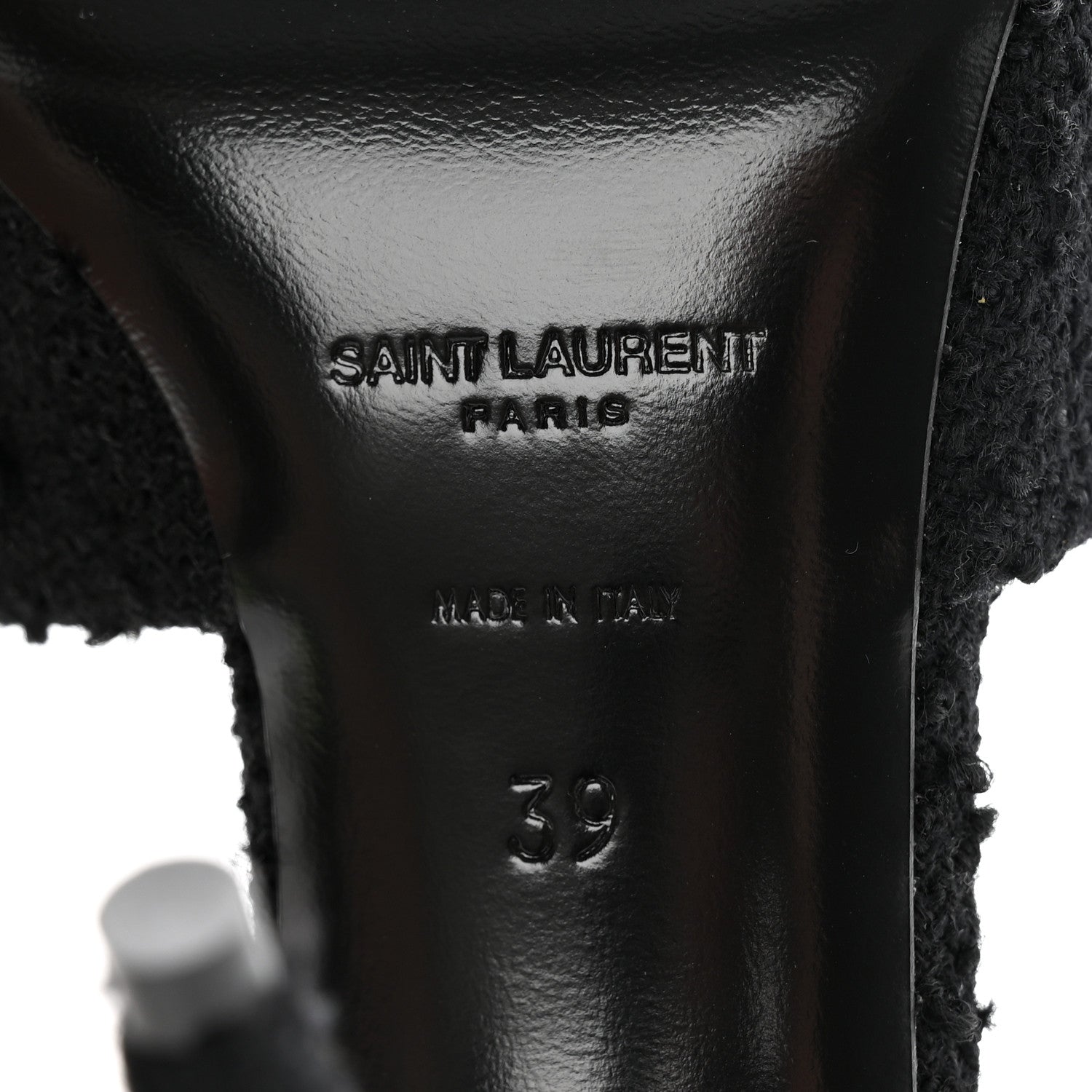 Saint Laurent Boucle Tweed La 16 95 Mule Sandals 39 Black 6 of 10