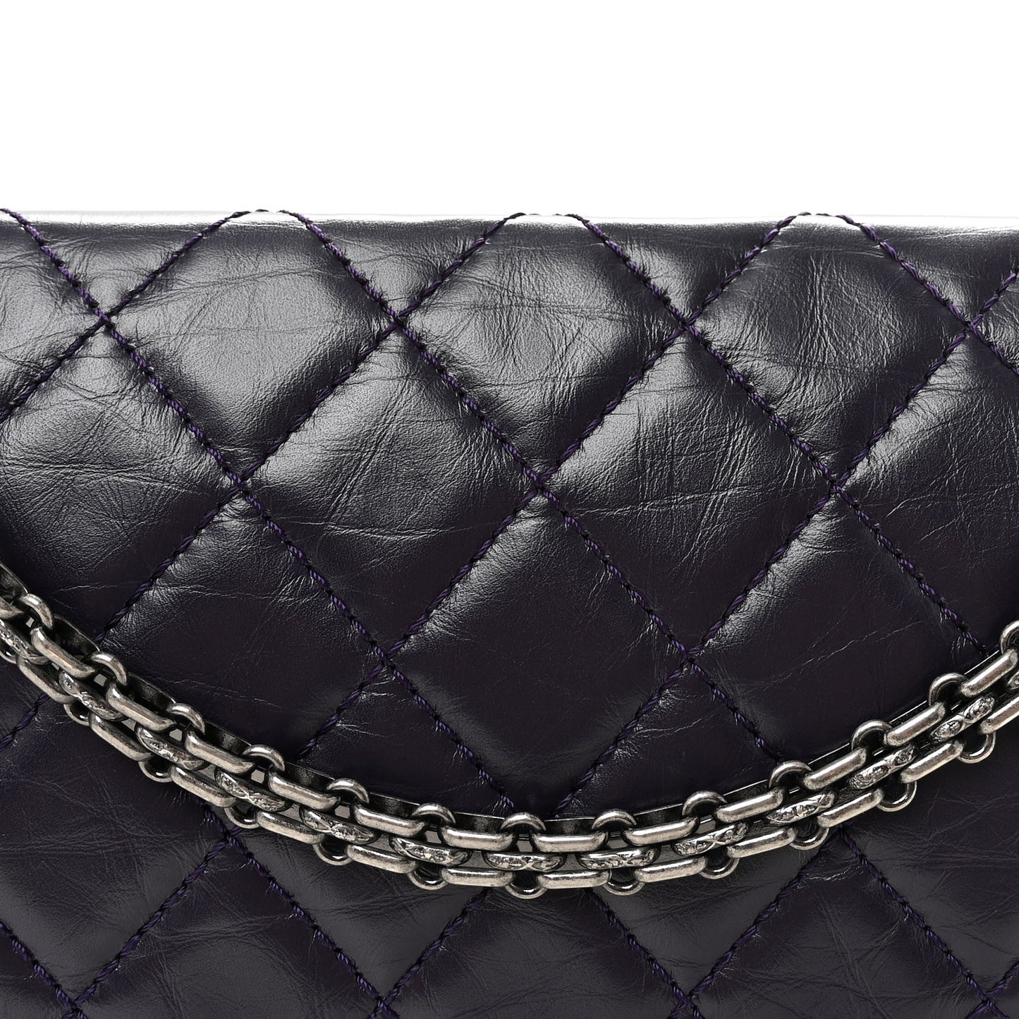 Aged Calfskin Quilted 2.55 Reissue 226 Flap Purple
