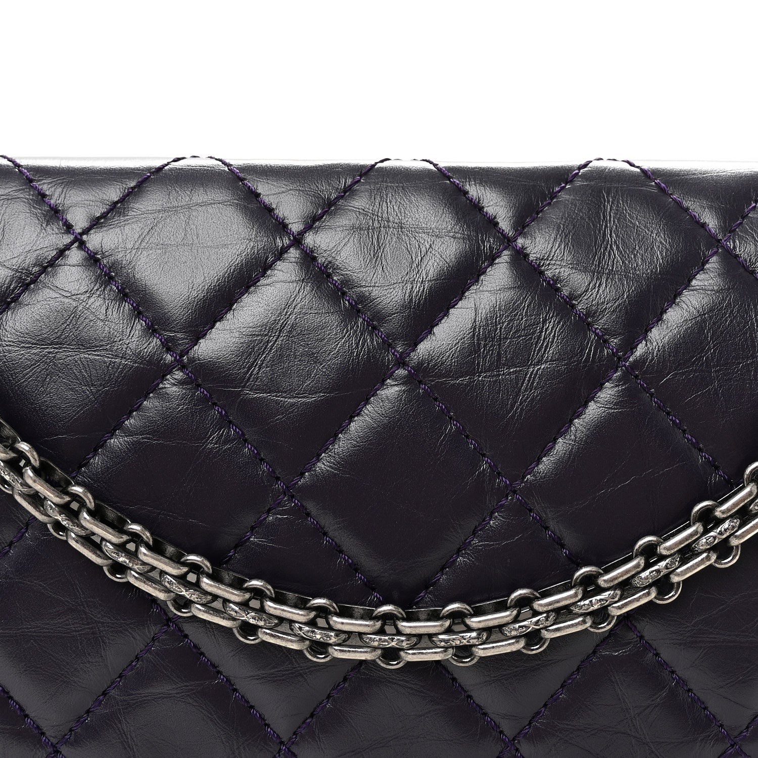 Chanel Aged Calfskin Quilted 2.55 Reissue 226 Flap Purple 8 of 10