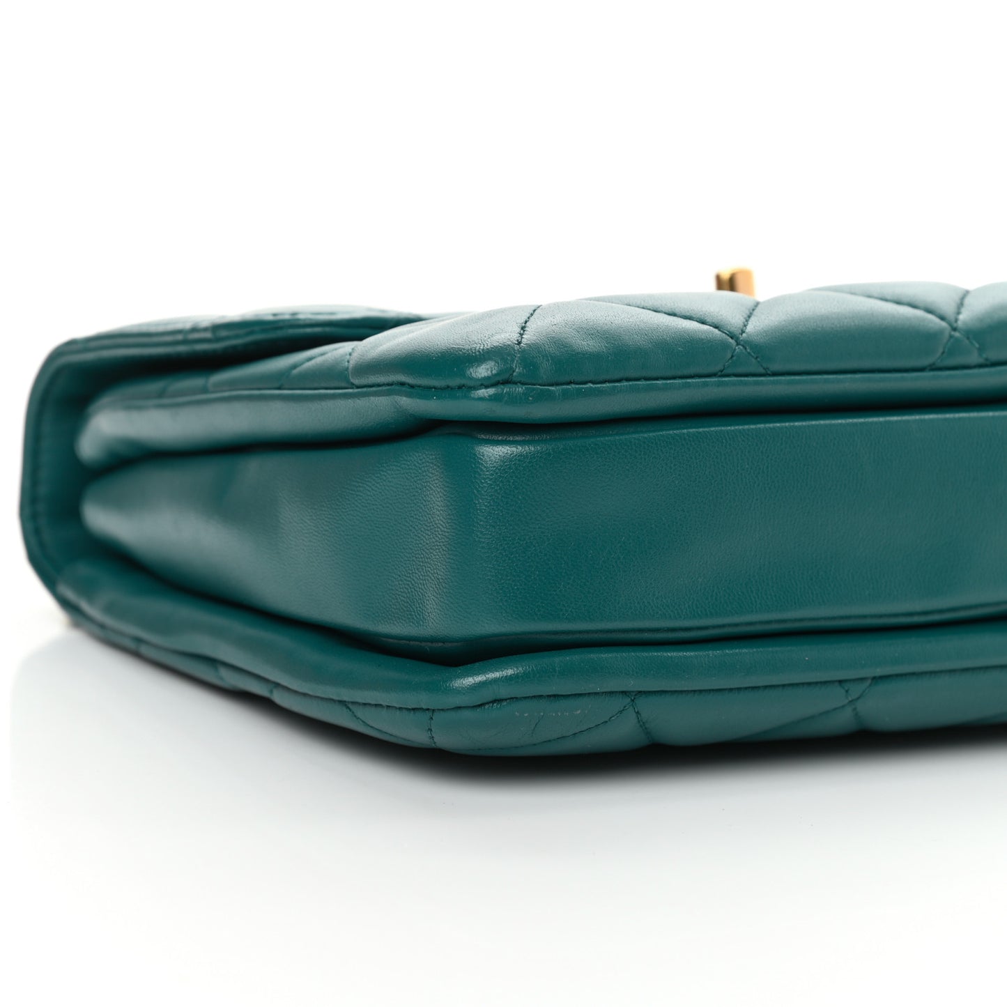 Lambskin Quilted Small Trendy CC Flap Dual Handle Bag Green