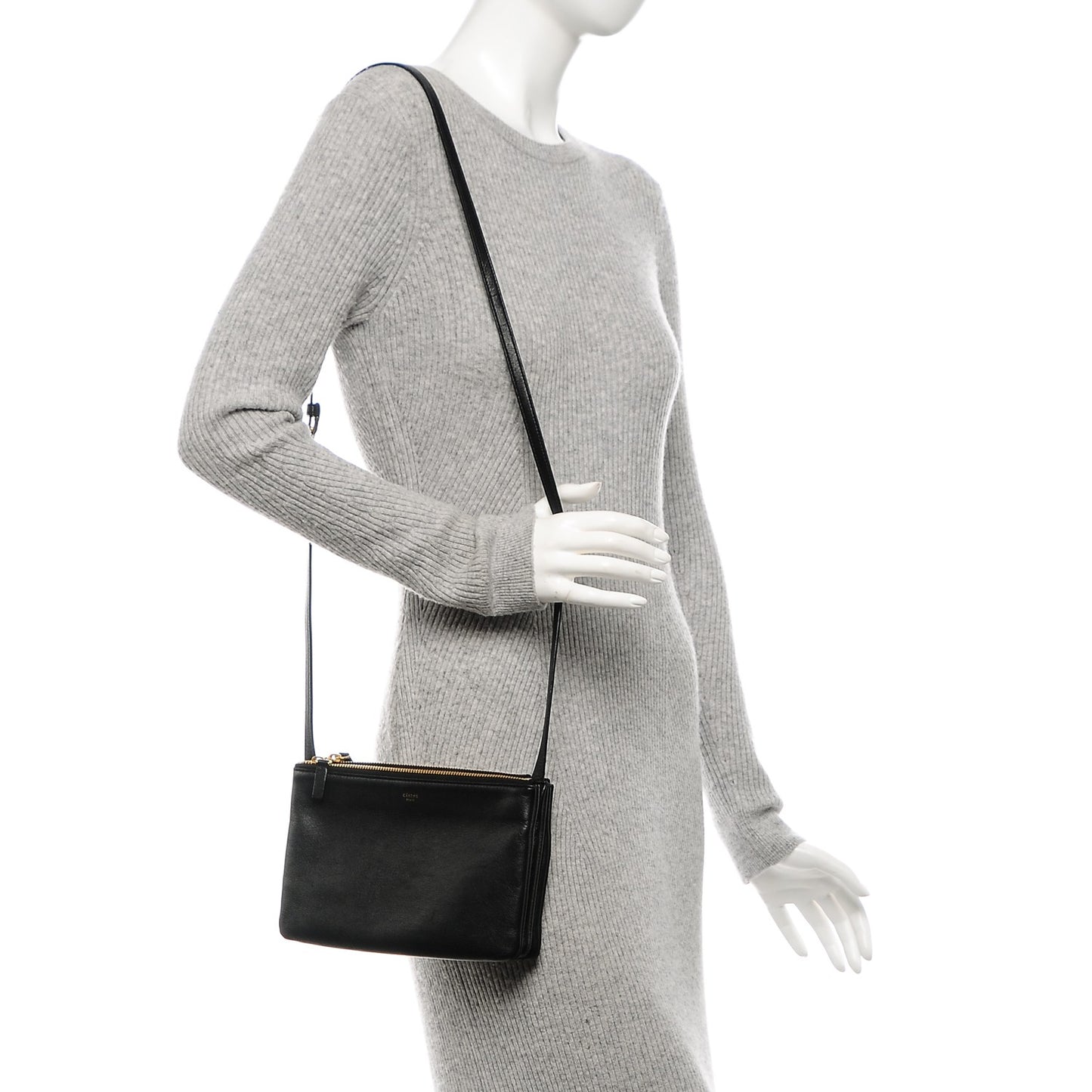 Lambskin Small Trio Crossbody Bag Black